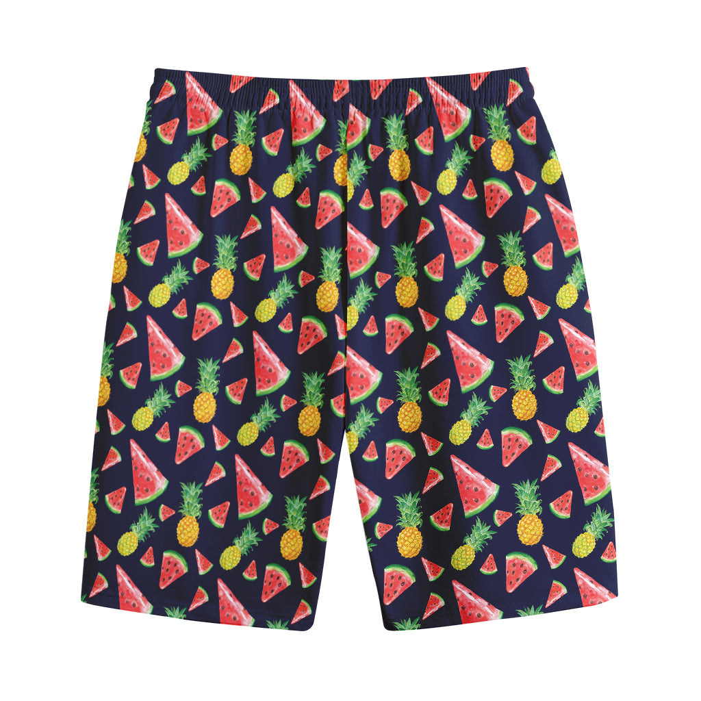 Watercolor Tropical Pattern Print Cotton Shorts