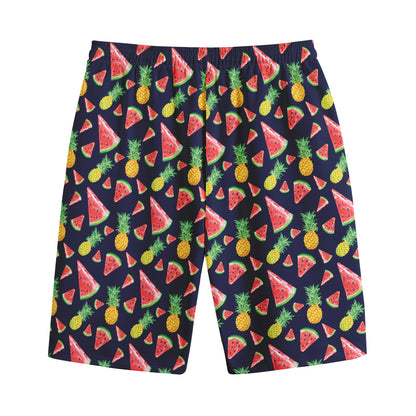 Watercolor Tropical Pattern Print Cotton Shorts
