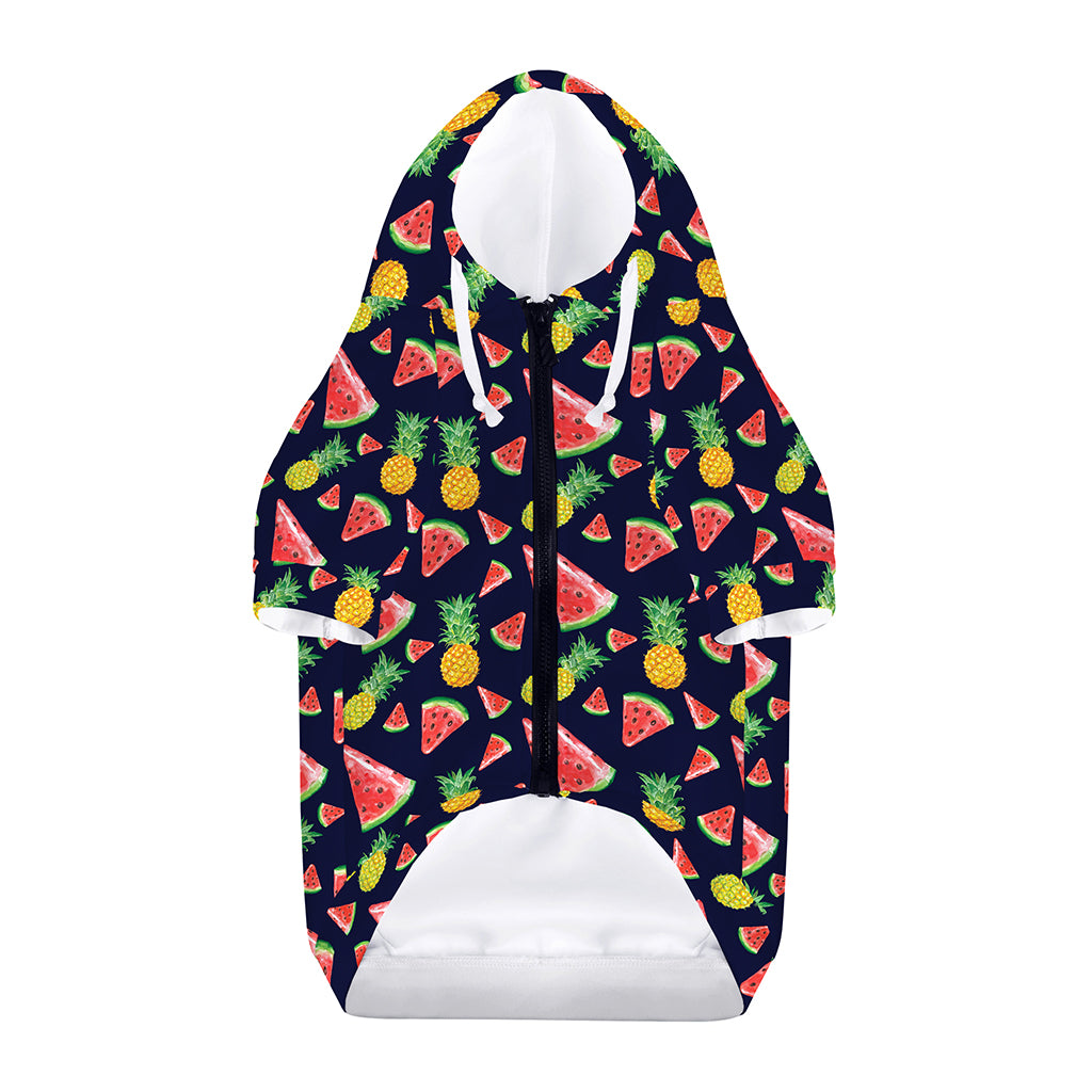 Watercolor Tropical Pattern Print Dog Zip Up Hoodie