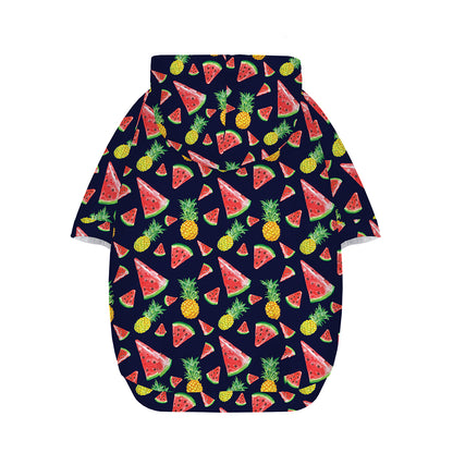 Watercolor Tropical Pattern Print Dog Zip Up Hoodie