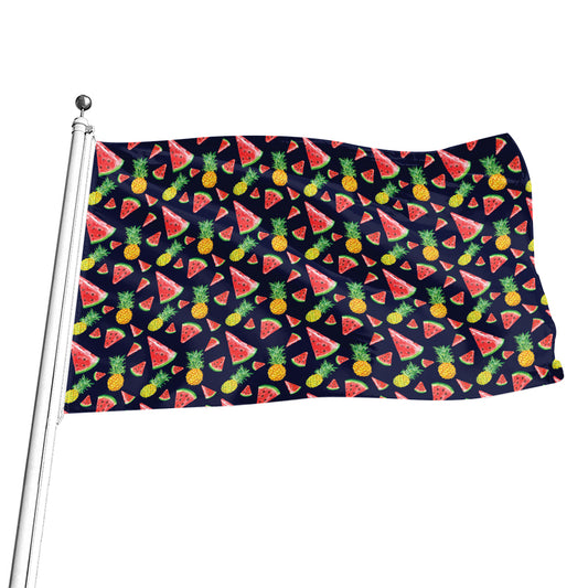 Watercolor Tropical Pattern Print Flag