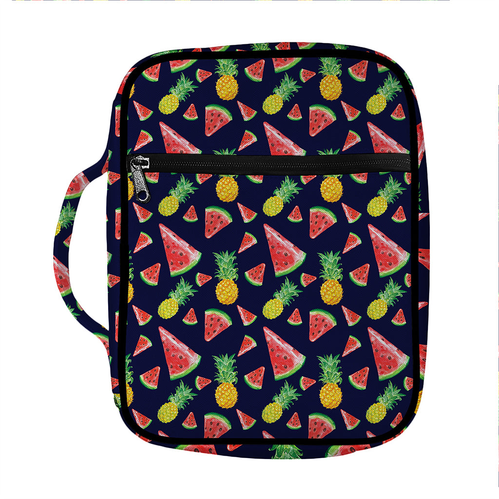 Watercolor Tropical Pattern Print Front Pocket Bible Bag