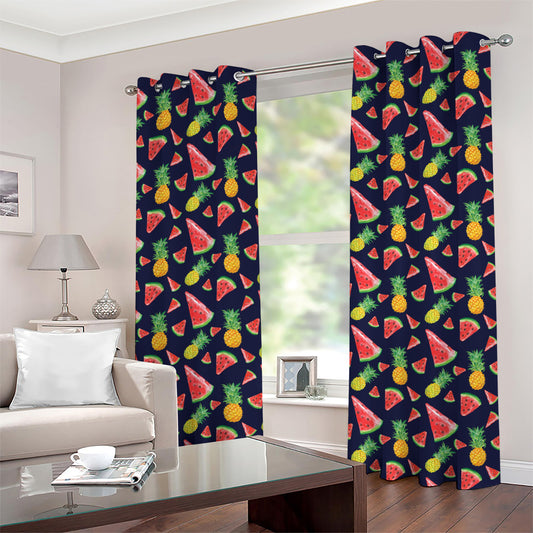 Watercolor Tropical Pattern Print Grommet Curtains