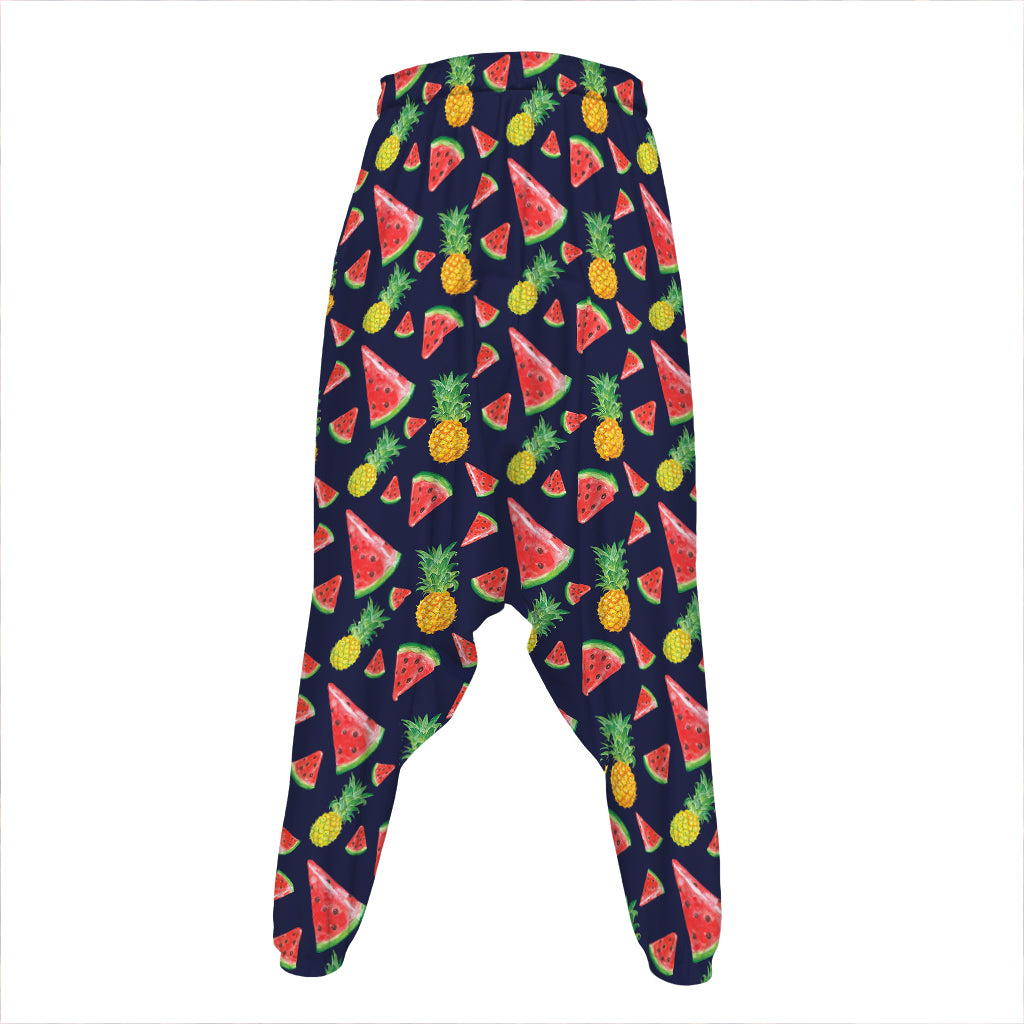 Watercolor Tropical Pattern Print Hammer Pants