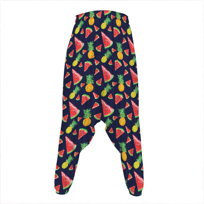 Watercolor Tropical Pattern Print Hammer Pants