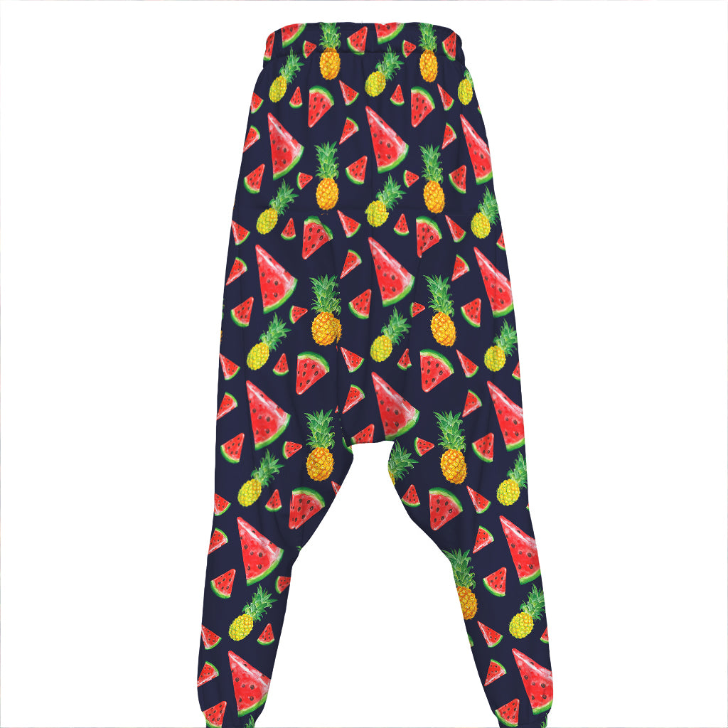 Watercolor Tropical Pattern Print Hammer Pants