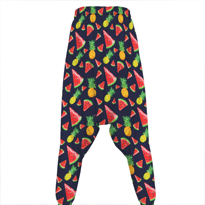 Watercolor Tropical Pattern Print Hammer Pants