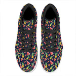 Watercolor Tropical Pattern Print High Top Leather Sneakers
