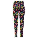 Watercolor Tropical Pattern Print High-Waisted Pocket Leggings