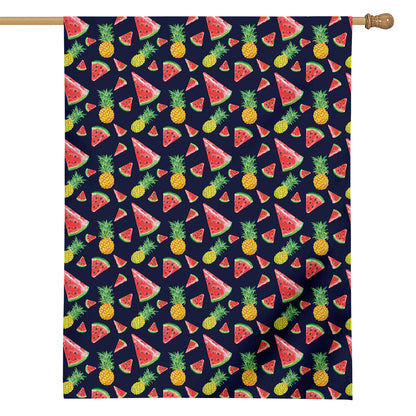 Watercolor Tropical Pattern Print House Flag