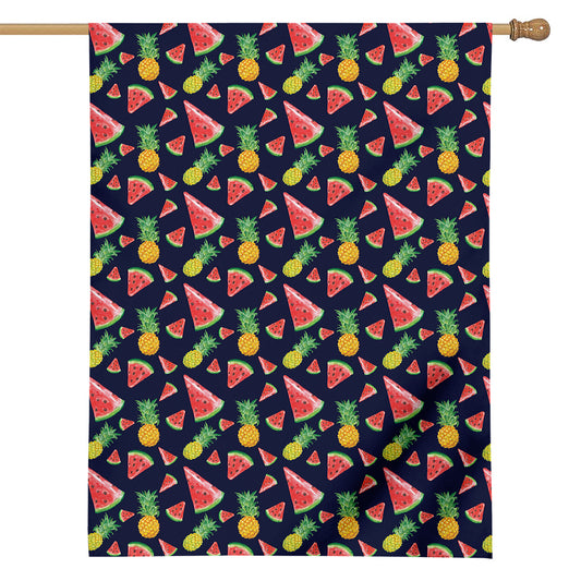 Watercolor Tropical Pattern Print House Flag