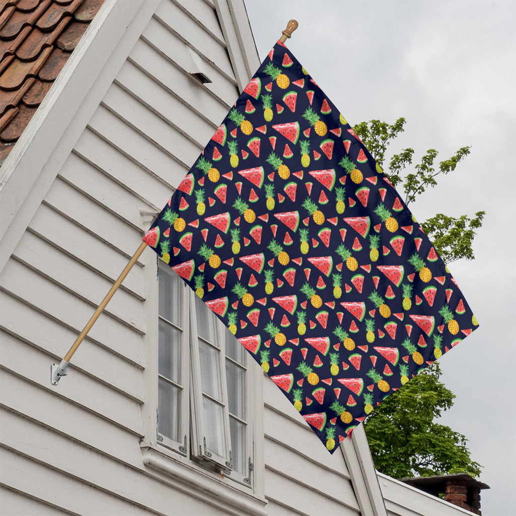 Watercolor Tropical Pattern Print House Flag