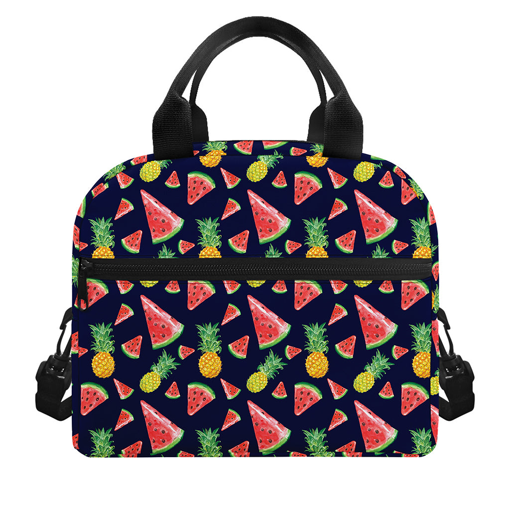 Watercolor Tropical Pattern Print Insulated Lunch Bag