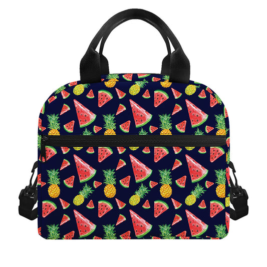 Watercolor Tropical Pattern Print Insulated Lunch Bag