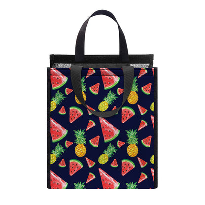 Watercolor Tropical Pattern Print Insulated Lunch Tote