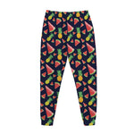 Watercolor Tropical Pattern Print Jogger Pants