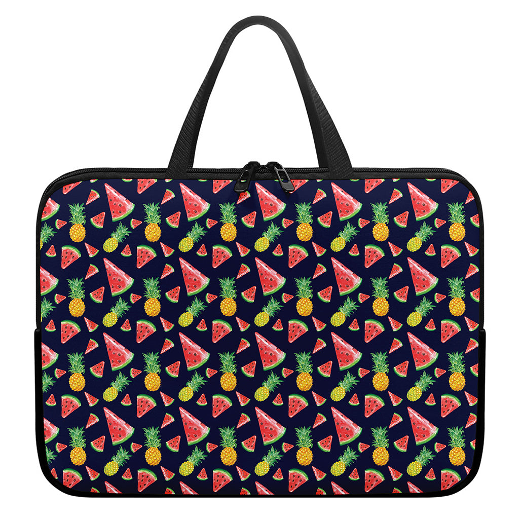 Watercolor Tropical Pattern Print Laptop Sleeve With Handle