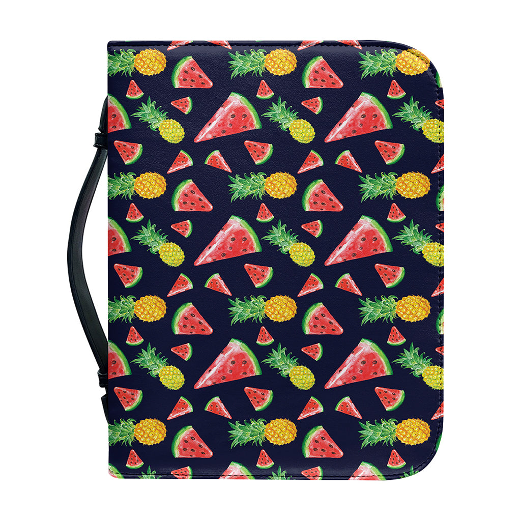 Watercolor Tropical Pattern Print Leather Bible Cover