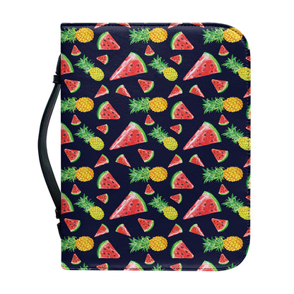 Watercolor Tropical Pattern Print Leather Bible Cover