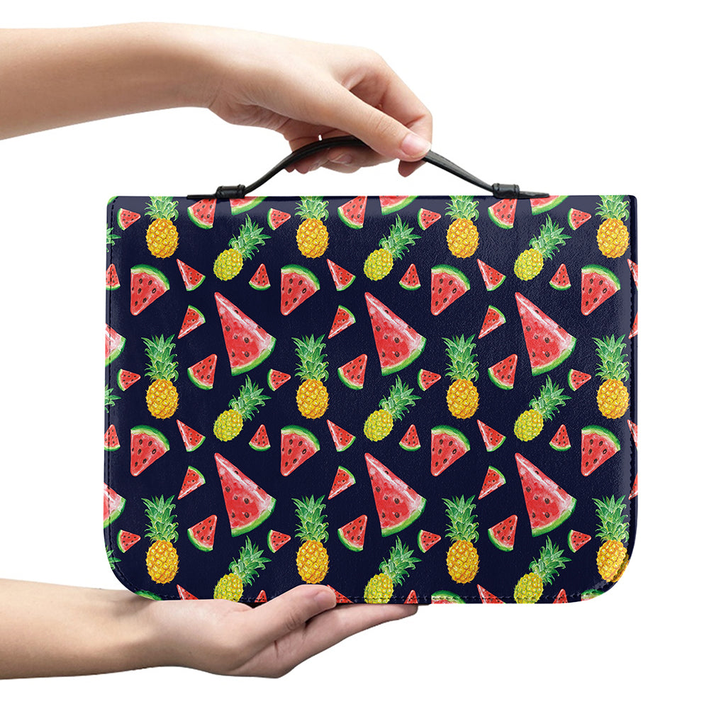 Watercolor Tropical Pattern Print Leather Bible Cover