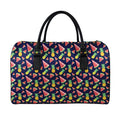 Watercolor Tropical Pattern Print Leather Duffel Bag