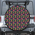 Watercolor Tropical Pattern Print Leather Spare Tire Cover