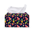 Watercolor Tropical Pattern Print Leather Tissue Box Cover
