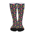 Watercolor Tropical Pattern Print Long Socks