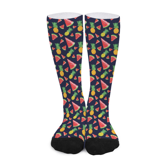Watercolor Tropical Pattern Print Long Socks