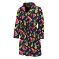 Watercolor Tropical Pattern Print Men's Bathrobe