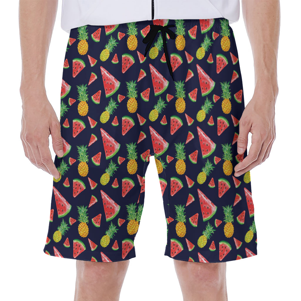 Watercolor Tropical Pattern Print Men's Beach Shorts