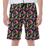Watercolor Tropical Pattern Print Men's Beach Shorts