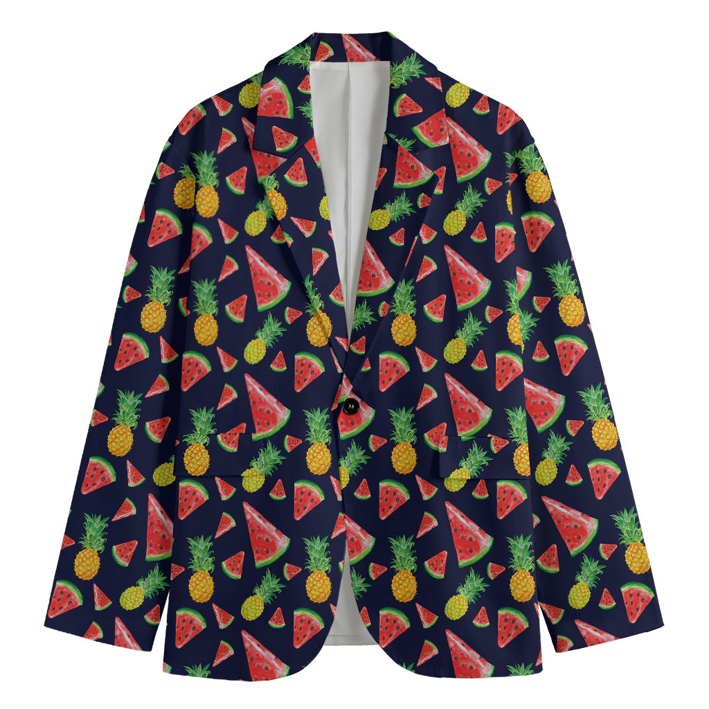 Watercolor Tropical Pattern Print Men's Blazer