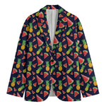 Watercolor Tropical Pattern Print Men's Blazer