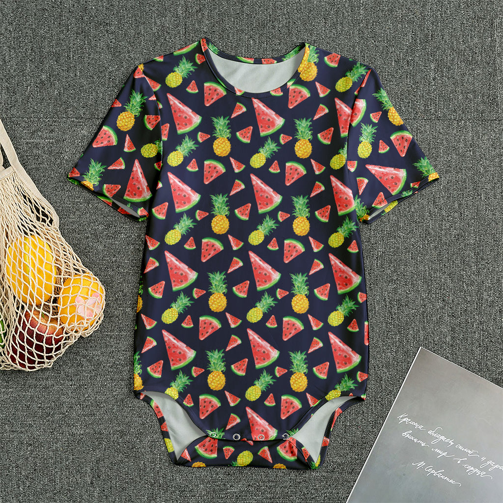 Watercolor Tropical Pattern Print Men's Bodysuit