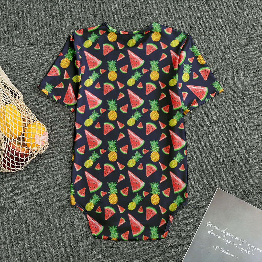 Watercolor Tropical Pattern Print Men's Bodysuit