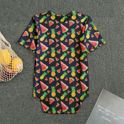 Watercolor Tropical Pattern Print Men's Bodysuit