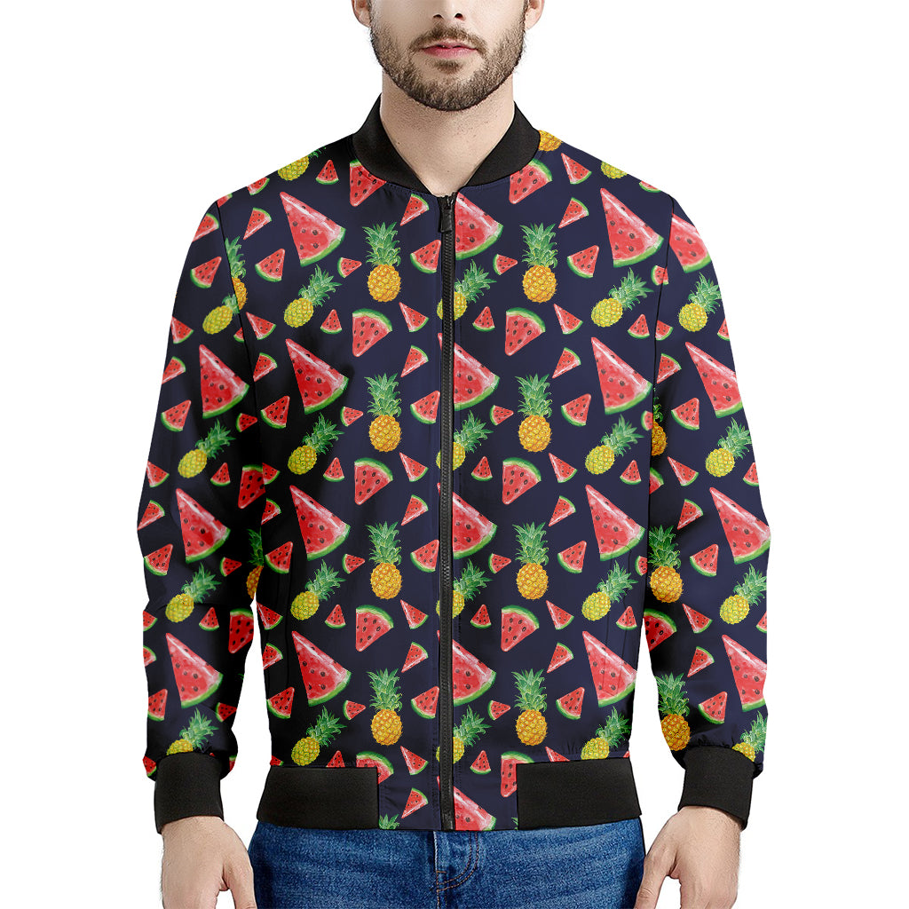 Watercolor Tropical Pattern Print Men's Bomber Jacket