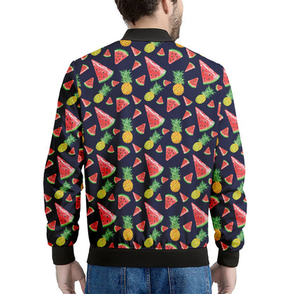 Watercolor Tropical Pattern Print Men's Bomber Jacket