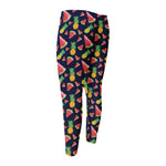 Watercolor Tropical Pattern Print Men's Compression Pants