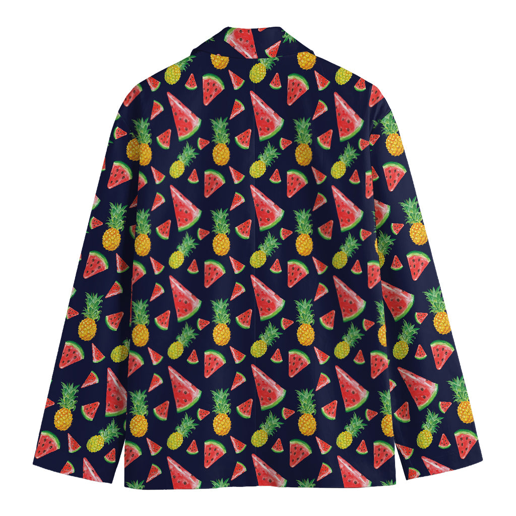 Watercolor Tropical Pattern Print Men's Cotton Blazer