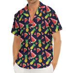 Watercolor Tropical Pattern Print Men's Deep V-Neck Shirt