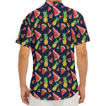 Watercolor Tropical Pattern Print Men's Deep V-Neck Shirt