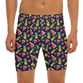 Watercolor Tropical Pattern Print Men's Long Boxer Briefs