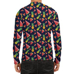 Watercolor Tropical Pattern Print Men's Long Sleeve Rash Guard