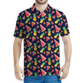 Watercolor Tropical Pattern Print Men's Polo Shirt