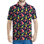 Watercolor Tropical Pattern Print Men's Polo Shirt