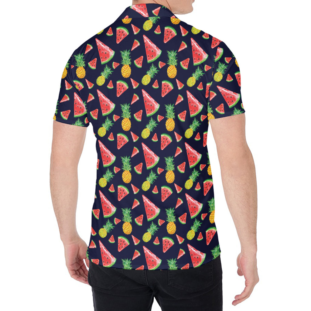 Watercolor Tropical Pattern Print Men's Shirt