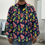 Watercolor Tropical Pattern Print Men's Shirt Jacket