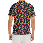 Watercolor Tropical Pattern Print Men's Short Sleeve Rash Guard